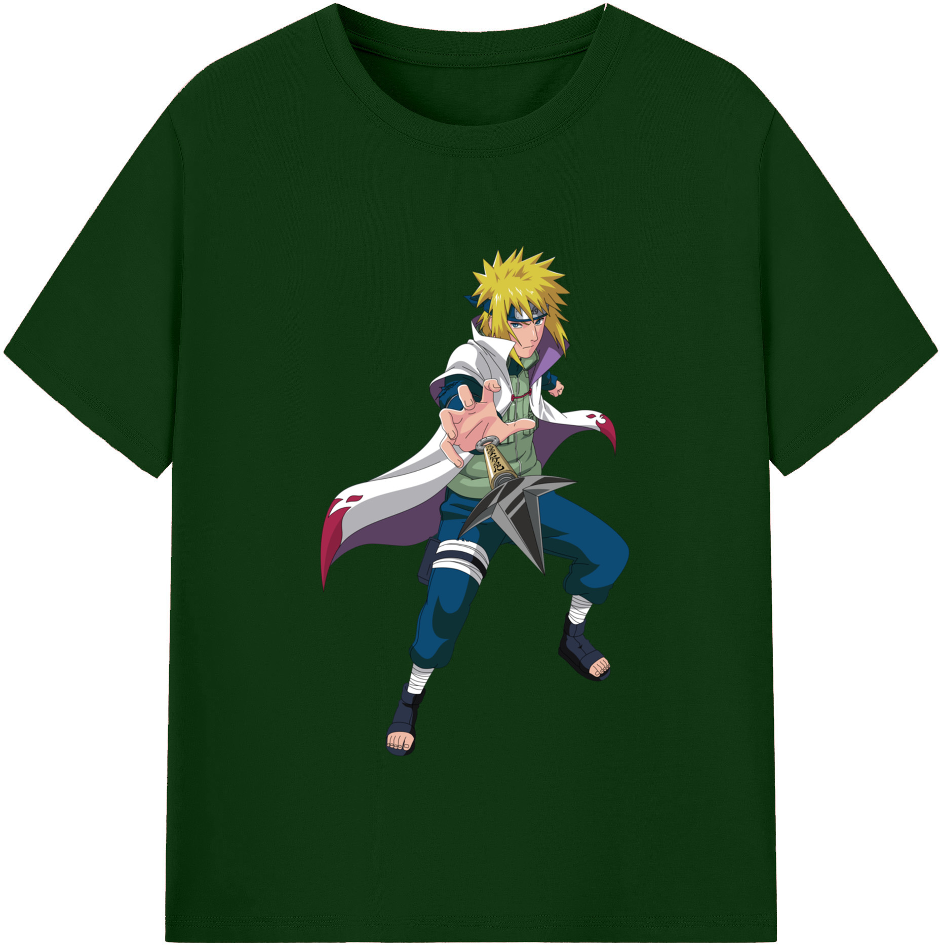 （画像用） NARUTO -ナルト- 波風 ミナト Namikaze Minato 綿100％半袖Tシャツ（フロントプリント）